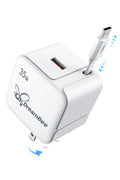 DreamBee Retractable Wall Charger 35W PD Fast USB Charger Block with Retractable Type C Cable Portable Charger Fast Charging Adapter with Foldable Plug for iPhone 16/15 Pro Max/iPad/Galaxy/Pixel