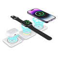 ORIA Wireless Charger 3 in 1 Fast Wireless Charging with Night Light Foldable Wireless Charging Station Wireless Charging Pad for iOS Phone 14/13/12/11/Pro/Max/i Watch Without Adapter