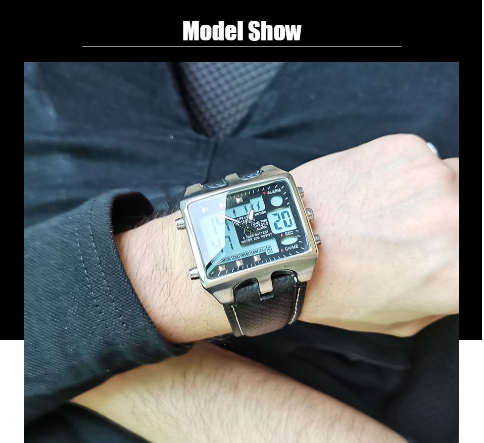Multi-Dual Display Stylish LED Digital Watch