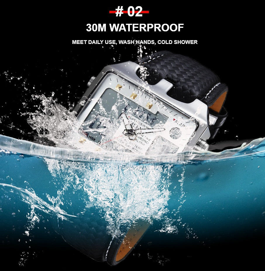 Multi-Dual Display Stylish LED Digital Watch