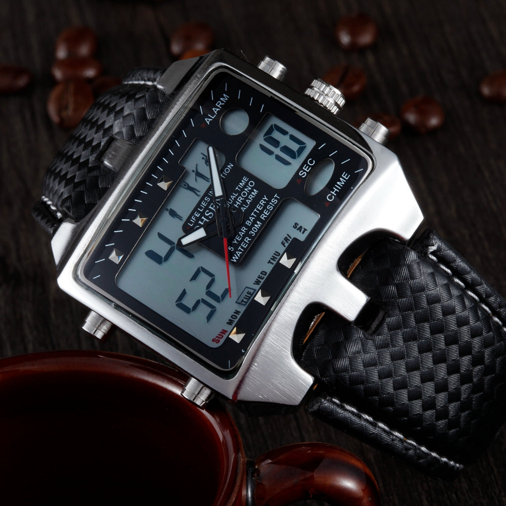 Multi-Dual Display Stylish LED Digital Watch